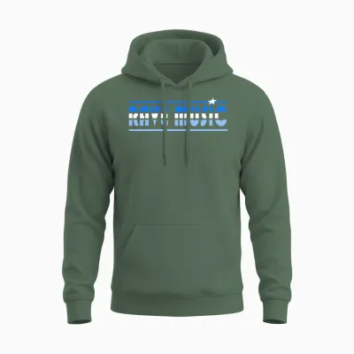 Rave Music Retro Unisex Hoodie - Military Green