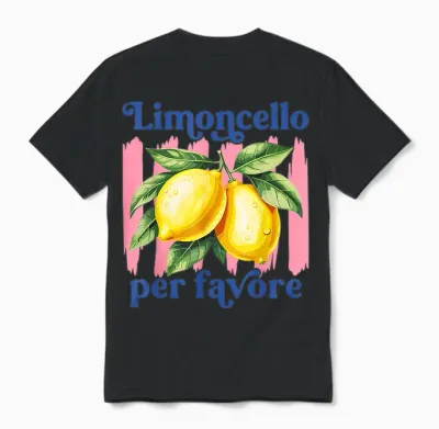 Italienischer Limoncello per Favore Zitrone Amalfiküste Zitrusfrüchte Unisex T-Shirt - Black