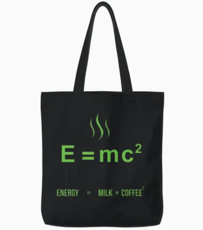 Life Equation Tote Bags - Black