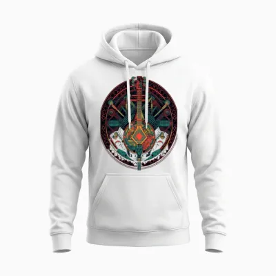 Banjo Guitar Guitarist Banjo Player Music Lover Unisex Hoodie - White