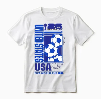 Kids Fifa World Cup26 Usa Host Country Football Unisex T-Shirt - White
