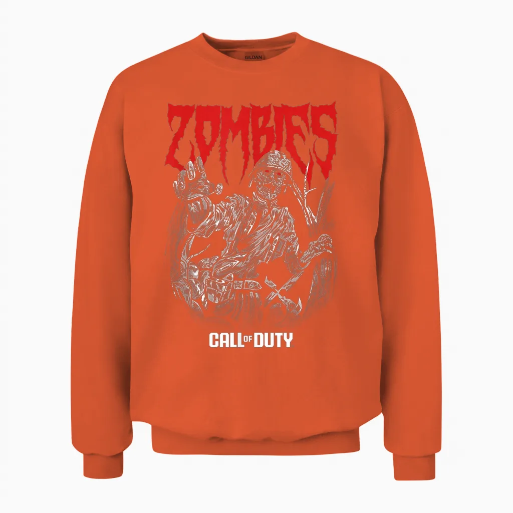 Call of Duty Zombies Gaming Unisex Sweatshirt in Orange