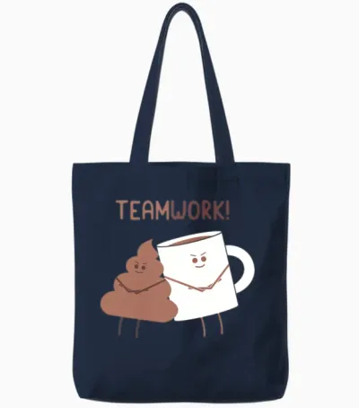 Teamwork Motivation Gift Funny Design Tote Bags - Navy
