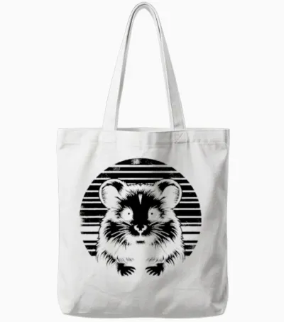 Golden Hamster Retro Tote Bags - White