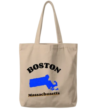 Boston Massachusetts Tote Bags - Natural