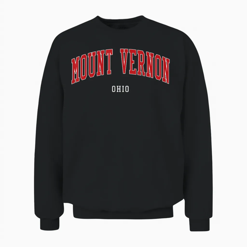 University Style Mount Vernon Ohio College Unisex Sweatshirt in Black