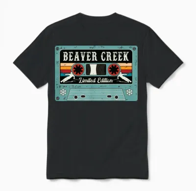 Vintage Beaver Creek Mountain Ski Unisex T-Shirt - Black