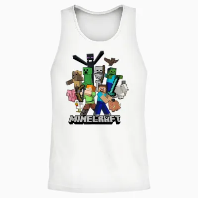 Minecraft Heroes & Enemies Group Shot Unisex Tank Top - White