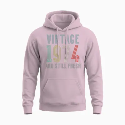 1974 Vintage 50th Birthday Unisex Hoodie - Light Pink
