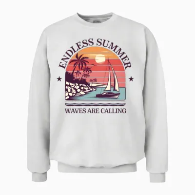 Waves Are Calling 1 Unisex Sweatshirt - White