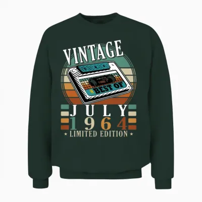 60th Birthday 60 Years July 1964 Unisex Sweatshirt - Forest