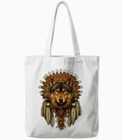Plumes De Loup Amérindiennes Tote Bags - White