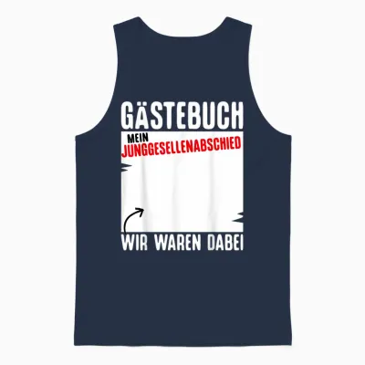 Groom Guest Book Jga T-Shirt Men Stag Night T-Shirt, Black, S Unisex Tank Top - Navy