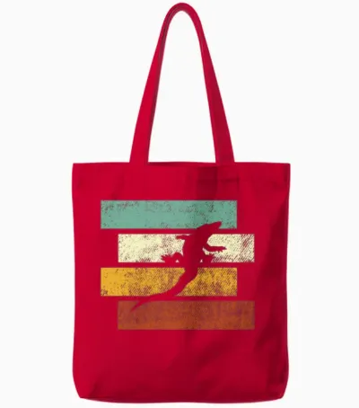 Crocodile Retro Tote Bags - Red