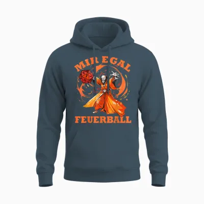 Rollenspiel Designs Lustig Hoch 5 - Magier Wirft Feuerball - Mir Egal Feuerball Zauberer T-Shirt (schwarz, S, Halbarm, Unisex-Jugendliche) Unisex Hoodie - Dark Heather