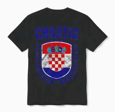 Croatia Unisex T-Shirt - Black