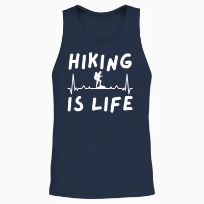 Hiking Is Life Unisex Tank Top - Navy