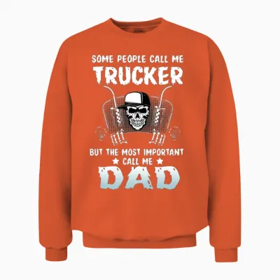 Funny Trucker Dad Unisex Sweatshirt - Orange