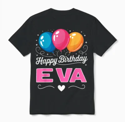 Joyeux Anniversaire En Disant Eva Unisex T-Shirt - Black