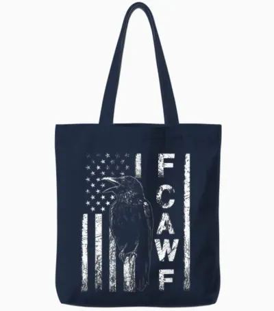 Funny F Caw F Crow with Usa Tote Bags - Navy