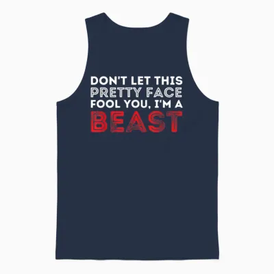 Don't Let This Pretty Face Fool You - Wrestling & Wrestler T-Shirt Small Unisex Tank Top - Navy