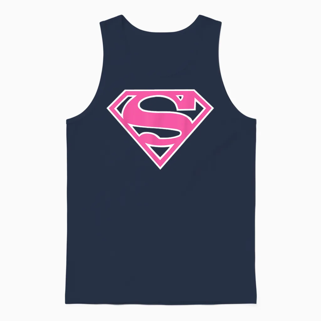 Dc Supergirl Logo Classic Unisex Tank Top in Navy