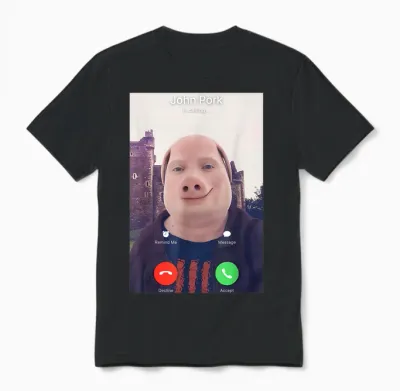 John Pork Is Calling Unisex T-Shirt - Black