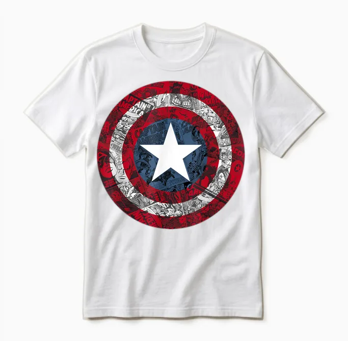 Marvel Captain America Avengers Shield Comic Unisex T-Shirt in White