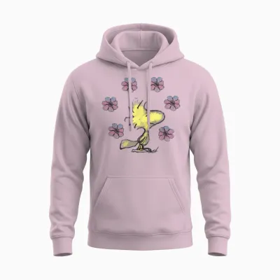 Peanuts Woodstock Liebe Blumen Unisex Hoodie - Light Pink