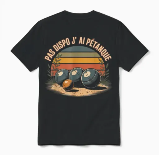 J’peux Pas J’ai Pétanque Humour Pétanque Boules Jeu Unisex T-Shirt in Black