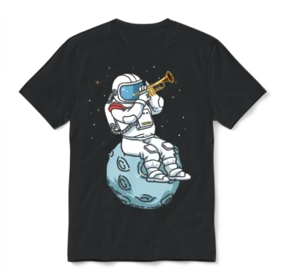 Trumpet Astronaut for Trumpet and Jazz Musicians Unisex T-Shirt - Black