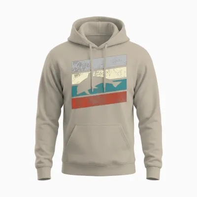 Dolphin Retro Unisex Hoodie - Sand