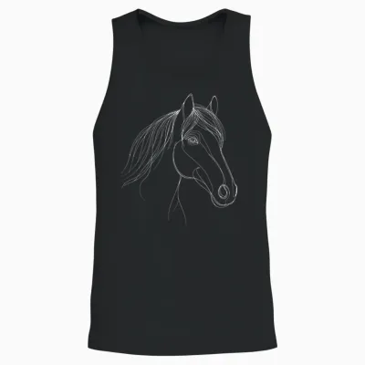 Line Art Cheval Knabstrupper équitation équestre Unisex Tank Top - Black