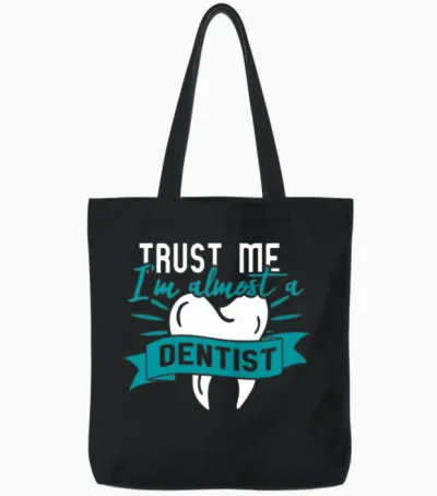 Dental Student Funny Tote Bags - Black