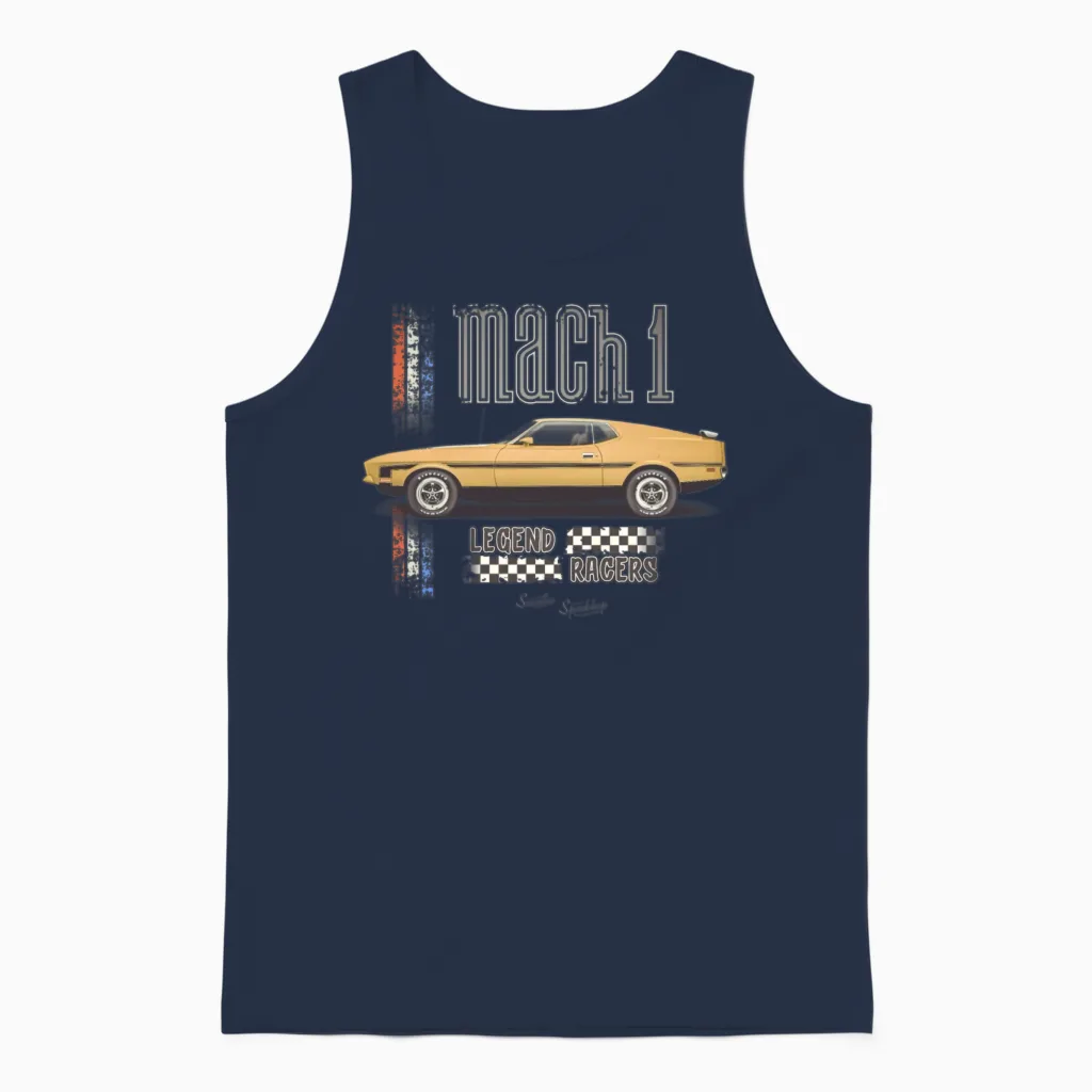 Mach 1 - Legend Racers Unisex Tank Top in Navy