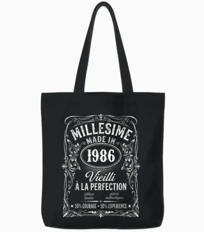 40 Years Vintage Limited Edition Gift Humour Tote Bags - Black
