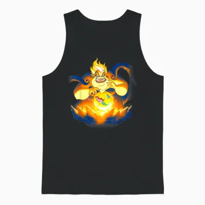 Disney the Little Mermaid Urselas Bubble Graphic T-Shirt, Black, S Unisex Tank Top - Black