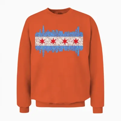 City of Chicago Chicago City Unisex Sweatshirt - Orange