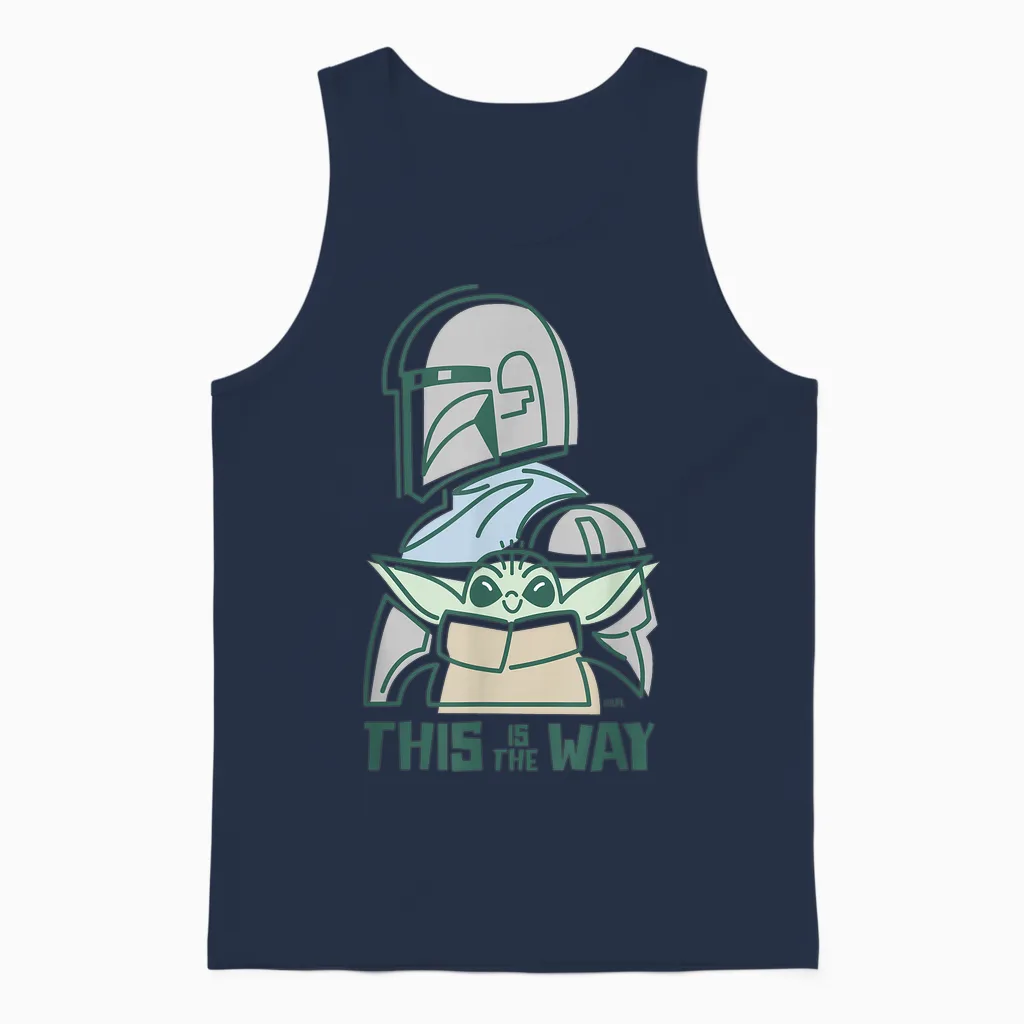 Star Wars the Mandalorian and Grogu This Is the Way Cute Unisex Tank Top in Navy