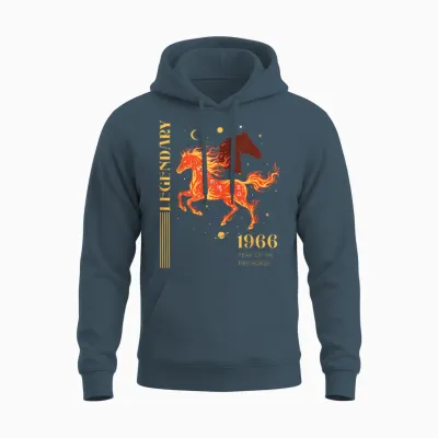 60. Geburtstag Jahr Des Feuerpferdes 2026 Retro 1966 Sternzeichen Unisex Hoodie - Dark Heather