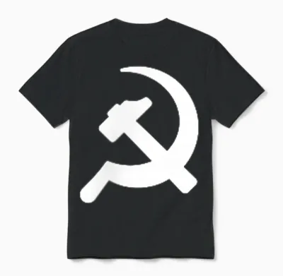 Hammer Sichel Minimalistische Grafik Kommunismus Sozialismus Unisex T-Shirt - Black
