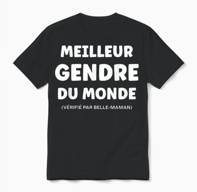 Family Super Son-In-Law Humor Beautiful Mom Best Son-In-Law Unisex T-Shirt in Black