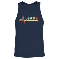 Koala Bear Retro Heartbeat — Wildlife Gift Unisex Tank Top - Navy – 2