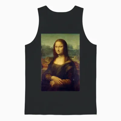 Mona Lisa Painting Da Vinci Unisex Tank Top - Black