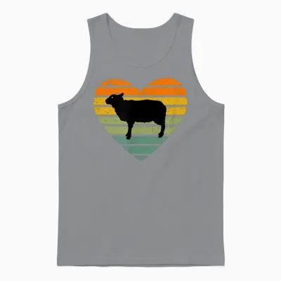 Ich Liebe Schafe Retro Herz Bauernhof Schäfer Lamm Schäfchen Unisex Tank Top - Sport Grey