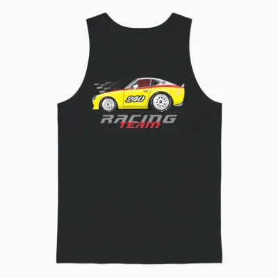 Racing Yellow Unisex Tank Top - Black