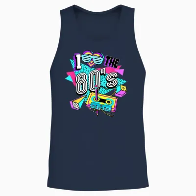 80s I Love the 80s T-Shirt, Black Unisex Tank Top - Navy