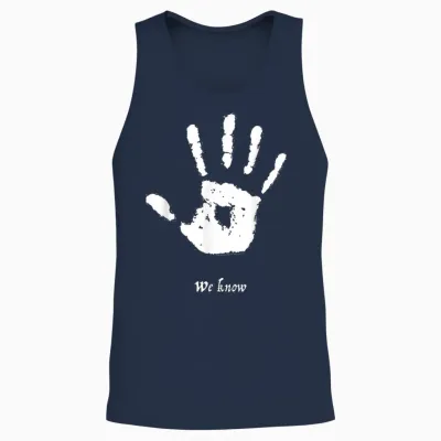 Skyrim We Know Dark Brotherhood Handprint Video Game Unisex Tank Top - Navy