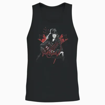Whitney Houston Picture and Signature Unisex Tank Top - Black