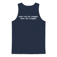 Funny Single Saying Valentine's Day Gift for Her Unisex Tank Top - Navy – 1